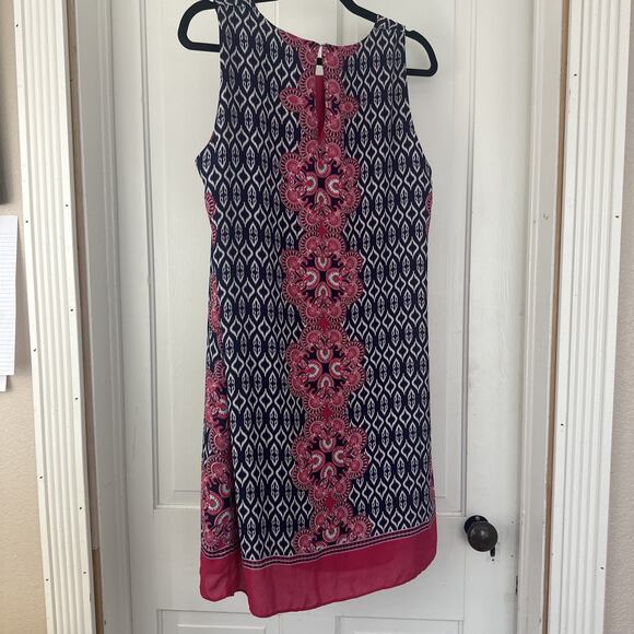 Rose & Olive Sheath Tank Dress Multicolor Geometric Sleeveless Scoop Size 10 - Picture 5 of 6